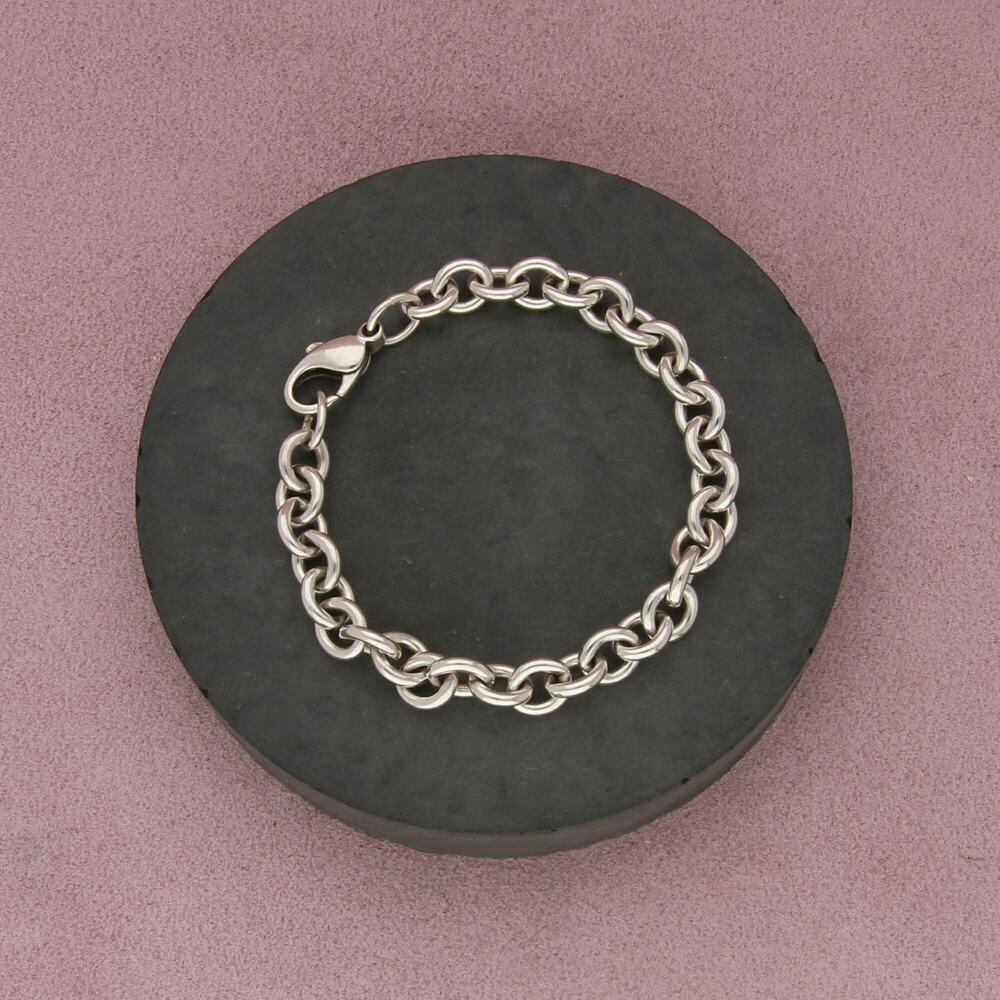 sterling silver 8mm cable chain bracelet size 7in